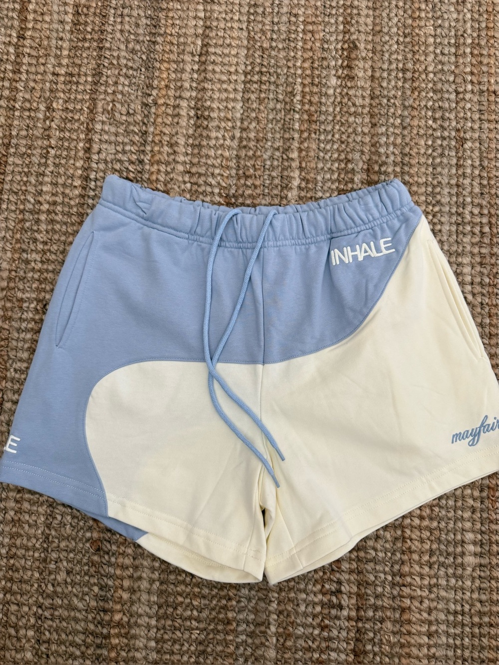 INHALE Mayfair Colorblock Blue & Cream Women's Lounge Shorts
